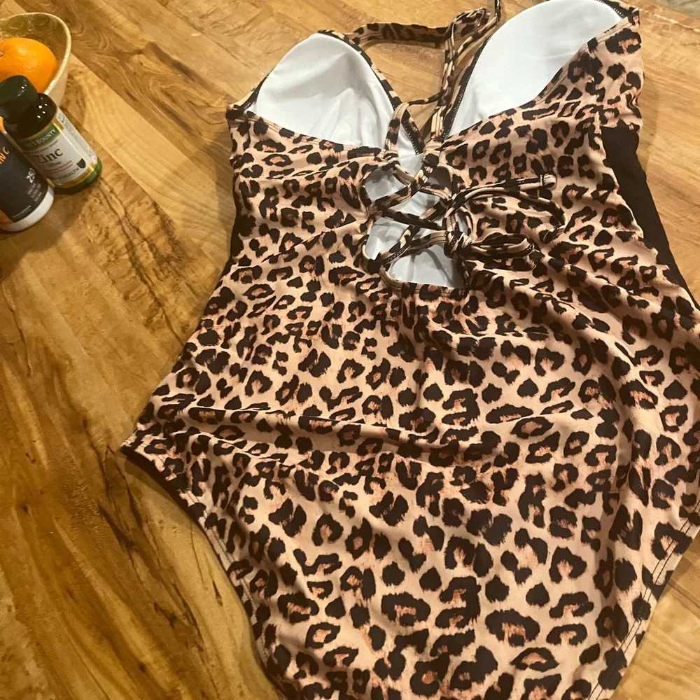 Leopard Print One-Piece Swimsuit - Picture 2 of 11